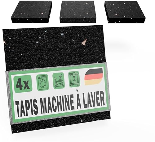 Ammortizzatori antivibrazioni per lavatrice, base 4 pezzi, tappetino antivibrazione per asciugatrice - 90x90x15mm, granulato di gomma riciclato, prodotto in Germania