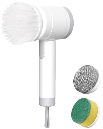 Cepillo giratorio inalámbrico | Escoba eléctrica a batería inalámbrica, herramienta recargable para limpieza de baño, cocina, azulejos, coche, bañera o suelo