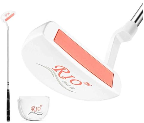Putters de Golf Manche en Acier droitier pour Femme Golf Push Rod loft Putter à Lame de 3,5 degrés avec Couvre-Chef (Putter avec Couvre-Chef)