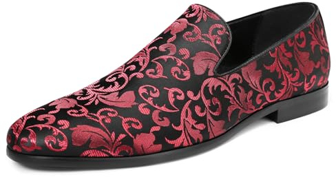 YFFUSHI Mockasiner för män lyx broderade låga loafers komfort slip-on platta skor för bröllop ceremoni