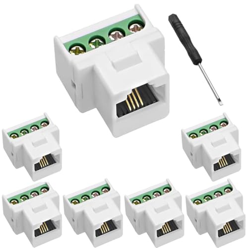 GERUI 7 Stück RJ11 Schraubbuchse CAT3 Telefon Keystone Jack Mit Schraubanschluss Auf Breakout-Board 4 Schrauben Zu RJ11 6P4C Weibliche