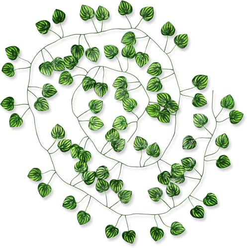 REBECCAGIBSON Künstliche Efeu-Girlande, 1 Stück, künstliche Efeu, künstliche Pflanzen, grüne Blätter, für Hochzeit, Party, Feier, Küche, Büro, Garten, Wand, Innen (Wassermelone)