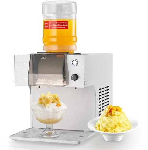 VEVOR Tritaghiaccio Elettrico per Cono di Neve Macchina per Ghiaccio a Fiocchi di Neve da 40 kg/giorno, Macchina Elettrica Tritaghiaccio con Serbatoio da 1,8L, 260 W, per Eventi Feste Home Party