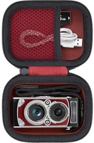 Aenllosi per CHUZHAO Fotocamera Digitale Retro Custodia da viaggio rigida, Rosso (Solo Custodia)
