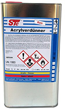 STC 2K Acrylverdünnung kurz 5L Farbverdünner Lackverdünner 2K Acryl Verdünnung Acrylverdünner lösemittelhaltig (5L Kanister)