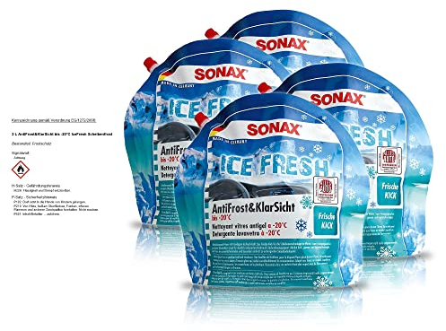 SONAX 4er Set 01334410 AntiFrost&KlarSicht 3 L gebrauchsfertig bis -20° Ice Fresh (12 L)