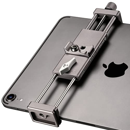 SHINEWEE Full Metal Tablet Tripod Holder - Compatible with iPad mini/Air/Pro | 1/4 Screw & Arca-Swiss Dovetail Mounts | Universal Tablet Clamp Adapter