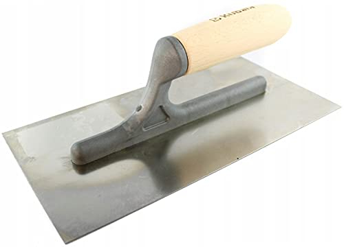 KUBALA Tabla de rallar profesional de acero inoxidable liso con mango de madera, tamaño: 130 x 270 mm