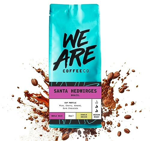 We Are Coffee Co - Brazil - Fazenda Santa Hedwirges - Whole Bean 1kg | Medium Roast Coffee Beans | 100% Arabica | Freshly Roasted in the UK