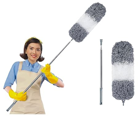 ArobiaSB 2025 Upgraded Microfiber Feather Duster for Cleaning Extendable Duster 110 Inches Long for High Ceilings Home Furniture Car Telescopic Pole Feather Dusters Telescopic Duster Extendable