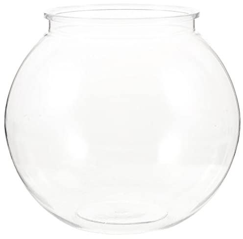 GANAZONO Plastic Goldfish Bowl Round Aquarium Fish Tank 11.8 Inch Clear Fish Keeper Portable Bowl for Home Office Table Decoration