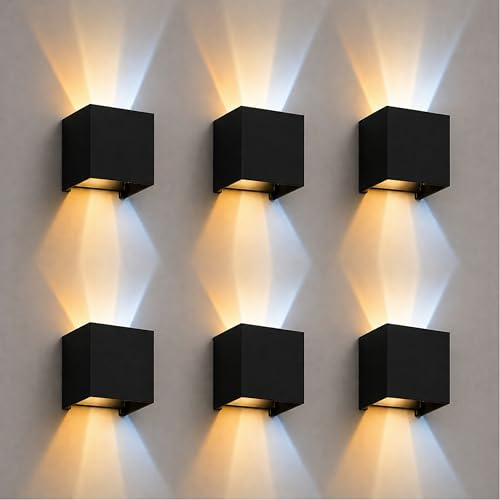 CLAR - Aplique LED Exterior Pared Negro 12W CCT (Pack 6)