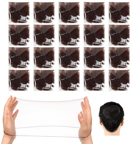 Giantree 20 Stück Unsichtbare Haarnetze, Haarnetz Dutt Haarnetze Elastisches Bun Netze Wiederverwendbare haarnetz zum schlafen für für Frauen, Mädchen, Haarknoten Herstellung, Ballett Tänze