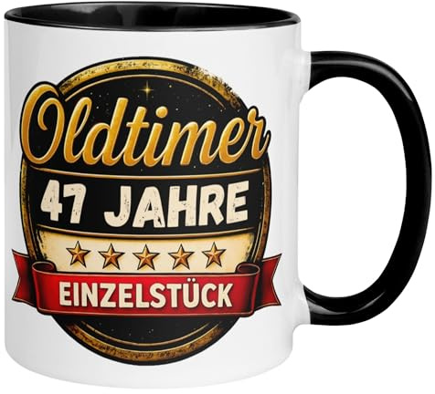 47. Geburtstag Mann Geschenk Tasse | Oldtimer – 47 Jahre Einzelstück | 47ter Geburtstag - Witziges Geburtstagsgeschenk Männer | Lustige Geburtstagstasse mit Spruch 47 Geburtstag | Made in Germany