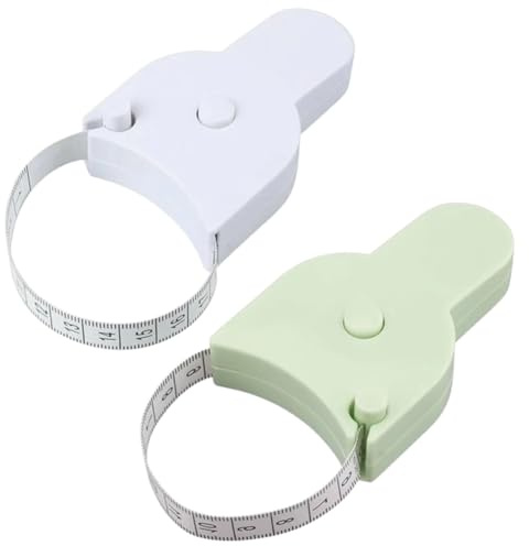 2 pezzi a nastro per misurare il corpo, metro a nastro da 150 cm, metro a nastro estensibile per misurare il corpo e dimagrire, metro a nastro preciso per fitness, sartoria, cucito (bianco, verde)