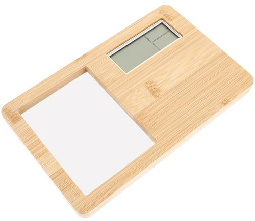 ZUNOXAZ Reloj Digital de Madera con Soporte para Fotos Pantalla LED Clara Tamaño Compacto Rectangular Reloj Despertador Digital para Dormitorio y Oficina Multifuncional y Decorativo
