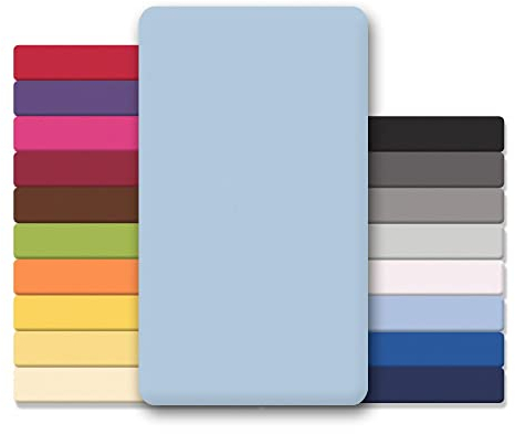 CelinaTex Jersey Topper Spannbettlaken Lucina Doppelpack 140x200-160x200cm Aqua blau 100% Baumwolle gekämmt bis 12cm Matratzenhöhe Oeko-TEX