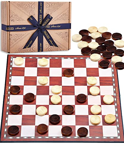 Jaques of London Draughts Board Game | 12 Foldable Draughts Set | Checkers & Draughts Game | Traditional Games | UK Family Company Since 1795