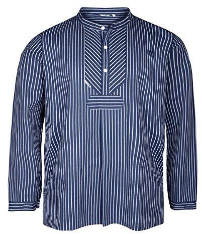 modAS Fischerhemd blau-weiß gestreift Übergröße, Größe:62
