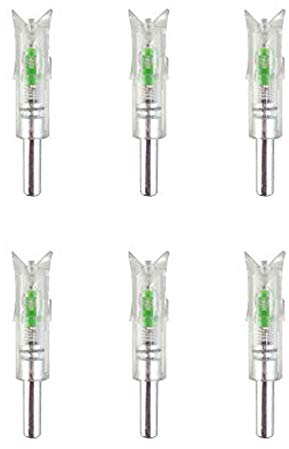 SHARROW 3pcs/6pcs Bogenschießen Leuchtnocken Pfeil Nocken Beleuchtete Pfeilnocke für ID 0.297-0.302 Carbonpfeil Armbrustbolzen Armbrustpfeile(Grün, 3pcs)