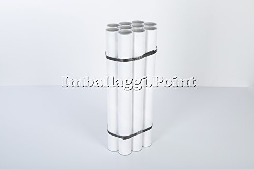 IMBALLAGGI.POINT - LOT DE 10 TUBES POSTAUX EN CARTON AVEC DES BOUCHONS EXPÉDITION EMBALLAGE CYLINDRE LONGUEUR 520MM X 70 MM DIAMÈTRE POSTER DOCUMENTS FORMAT A2