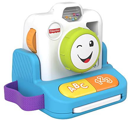 Fisher-Price Rires et Éveil Mon Premier Appareil Photo instantané, Jouet Musical, Version française, pour bébé de 6 à 36 Mois, GMX43