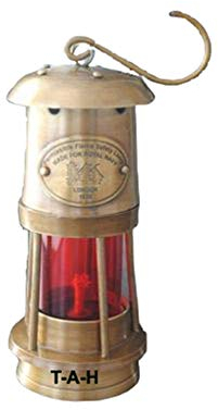 Lampada a olio in ottone antico per miniere nautical marittima in vetro rosso nave lanterna 6 pollici