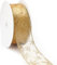 LATERN 20M Organzaband, 6,3cm Breite Schneeflocke verdrahtet schiere Glitzerband Schimmerband Metallische Bänder Handwerk Tüllband für Geschenkverpackung Kranz Weihnachtsschleife Dekoration (Gold)