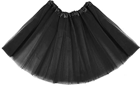 Schwarz Tüllrock Damen Vintage Tüll Rock Erwachsener Tütü Rock für Damen Mädchen 80er Jahre Halloween Karneval Festliches Party Kostüm