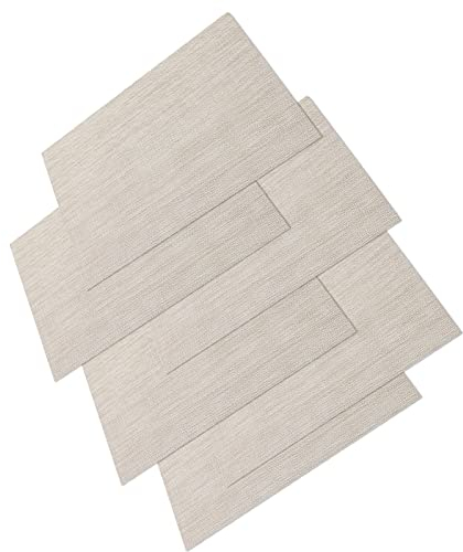 Tischdecke Leinen Tischsets Stoff aus 100% Leinen Platzset Boho Tisch Deko für Esstisch Leinen Natur Beige 6er Set