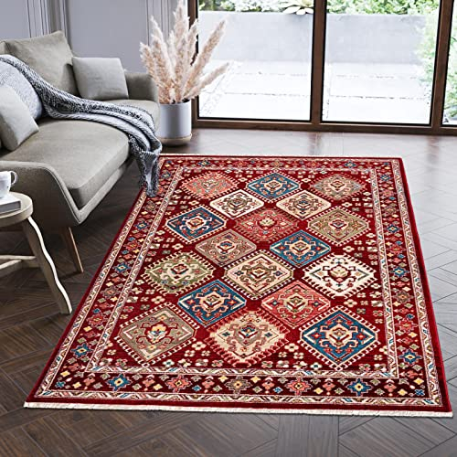 Mazovia Orientalisch Teppich - Traditioneller Teppich für Wohnzimmer, Esszimmer - Orient Teppiche Ornament - ÖKO-TEX Wohnzimmerteppich Rot - 160 x 225 cm