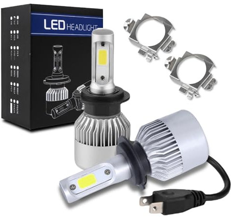 Astur Group - Bombilla H7 LED Coche Canbus 18000LM - Luz Blanca 6500K - IP68 Impermeable - Haz de Luz 360° - Bombillas LED H7 6500K, Blanco Brillante, Estándar, Aluminio, Incluye Adaptador Universal
