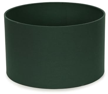 MiniSun | Small Modern Forest Green Fabric Drum Light Shade | Lamp Shades, Home Décor & Improvement Essential | 25cm Shade Width