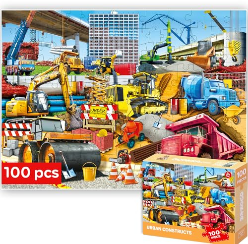 QUOKKA Puzzle Animali per Bambini 4 5 Anni - Solo Puzzle 100 pezzi Bambino 6 7 Anni - Giocattolo per Imparare le Auto per Ragazze e Ragazzi – Giochi Regalo Bambini da 3 a 8