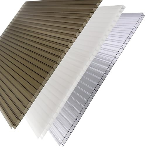 Britshield® 4mm Polycarbonate Greenhouse and Roofing Sheets Variuous Colours and Sizes - Free Breather and Aluminum Tape