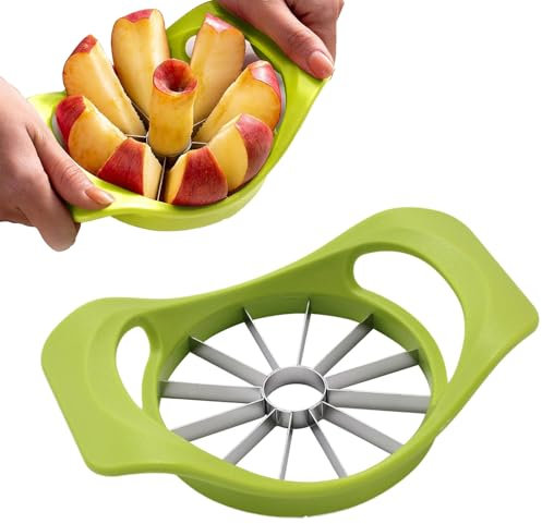 Affettatrice per mele, in acciaio inox, con lame affilate e manici antiscivolo, divisore per frutta per mele, pere e altro ancora, strumento da cucina facile da usare per fette veloci e uniformi