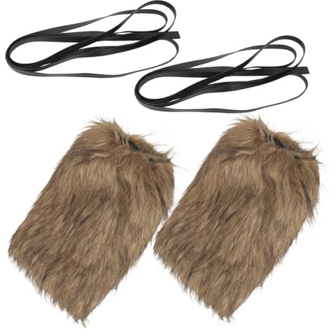VERDANVERSE Fourrure Couvre Viking Pour Hommes Et Femmes Jambières Cosplay Fausse Fourrure Chaudes Accessoires De Tenue Médiévale