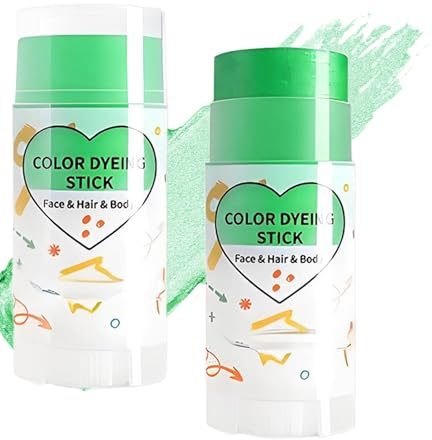 Full Coverage Green Face Paint Stick – Twist-Up Shimmer Cream with Glitter, Waterproof, Quick-Dry & Sweat-Resistant, Safe for Sensitive Skin, Ideal for Halloween, Pride, Festival & Cosplay Makeup