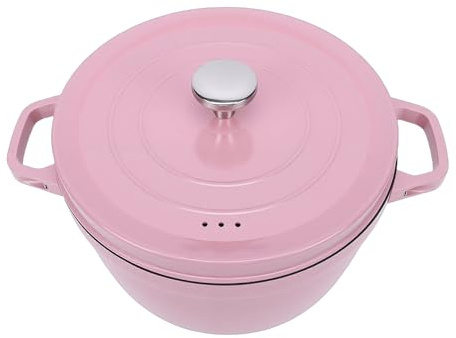 Fockety Forno Olandese in Ghisa Smaltata, Pentola Resistente da 24 Cm con Coperchio Doppi Manici per Cuocere il Pane Brasare Stufati, Rivestimento Antiaderente Compatibile con