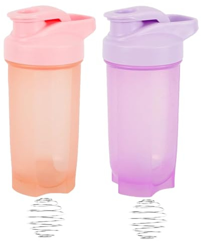 FiexGhau Shaker Proteínas 500ml sin BPA, Mezclador de Proteínas Antigoteo con Bola Mezcladora de Acero Inoxidable, Botella de Agua Deportiva para Gimnasio, Fitness, Musculación y Viajes