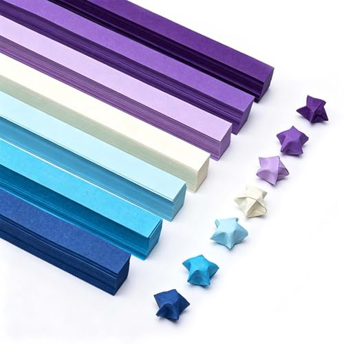 Origami Star Paper Strips, 540 Sheets Double-Sided Coloured Paper for Star Making, 7 Vibrant Colors DIY Hand Arts and Crafts Supplies for Kids and Adults