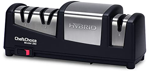 Chef’s Choice 290 Knife Sharpeners AngleSelect Hybrid 15 and 20-Degree Diamond Hone, 3-Stage, Black