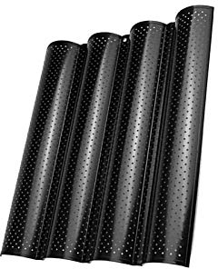 tooloflife Baguette - Bandeja perforada para hornear (antiadherente, para 4 baguetes)