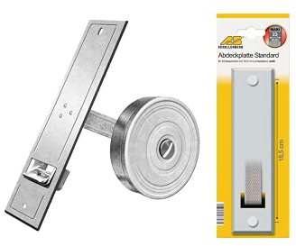 Schellenberg 50400 Einlasswickler MAXI + 53603 Abdeckplatte Standard, Lochabstand 18,5 cm, Gurtwickler für Rollladengurte mit 23 mm Breite inklusive passender Blende in Weiß