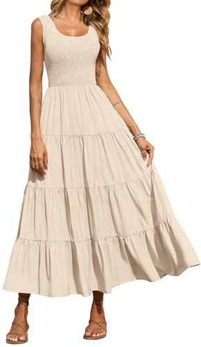 PRETTYGARDEN Women's Tank Summer Dresses for Women Maxi Dress Casual Dress