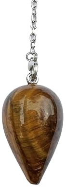 Divinatorisk vattendroppe tigeröga pendel radiestesi pendel natursten pendel vintage kristallpendel för radiestesi, pendel chakra spådom (tigeröga)