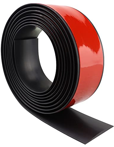 LSGCQ Tira de umbral adhesiva perfil de transición para suelo perfil PVC | Plano tira de transición suelo laminado (300×4cm, negro)
