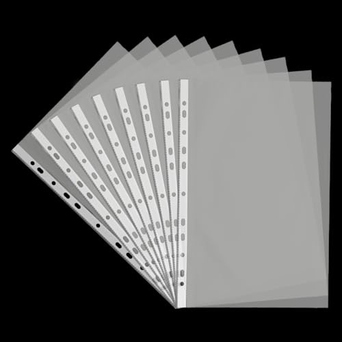 APACALI 400 Stück Klarsichthüllen A4, 0.05mm Prospekthüllen A4 glasklar mit Lochung, Extra Stark Klarsichtfolien A4, Oben Offen Klarsichthüllen A4 glasklar, Plastikhülle für A4 Ordner Dokumente