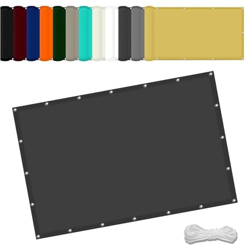 Garden Screening 1.7 x 2.2 m(5.6 x 7.2ft) Waterproof Patio Sail Pergola with Free Rope UV Block Weather-Resistant with Grommets Pes Sunsail for Camping Beach Deck Porch, Dark Grey