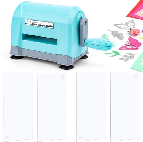 Mini fustellatrice manuale, portatile, fustellatrice e goffratrice per la creazione di biglietti, album di ritagli, lavorazioni con la carta, funziona con fustelle e cartelle larghe o più piccole da